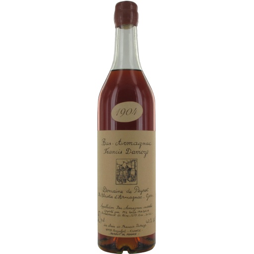 [ARMA 1904 DARR AB] BAS-ARMAGNAC,AOC,domaine de Peyrot,42°,Francis Darroze