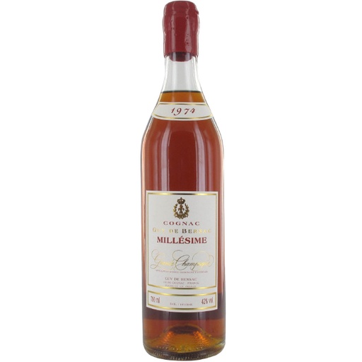 [COGN 1974 BERS AB] COGNAC "Grande Champagne",AOC 1er cru,42°,Guy de Bersac