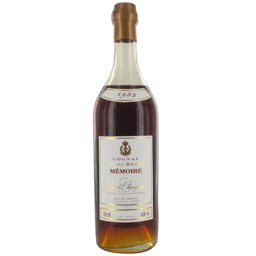 [COGN MEMO 1932 BERS AB] COGNAC "Mémoire 1932",AOC 40°,dom.Guy de Bersac